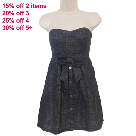 Forever 21 Denim Strapless Dress - Picture 1 of 3